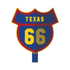 texas 66 road sign