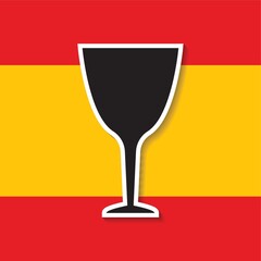 spain flag and wine glass