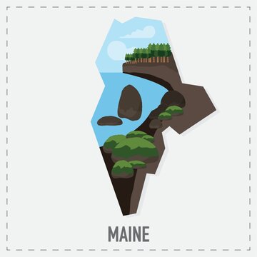maine map sticker