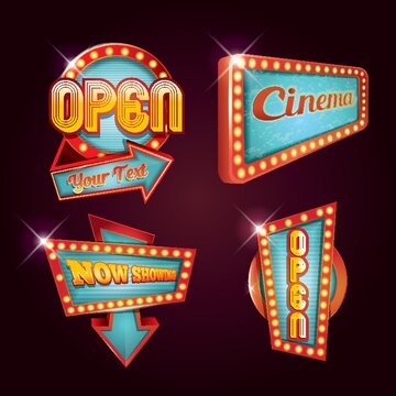 collection of cinema signage