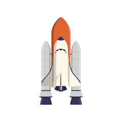 Space Shuttle, Flat design. Vector illustration.