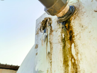 rusty leaking pvc water tap or joints 