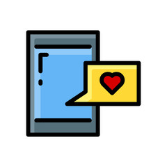 mobile like message fill outline icon