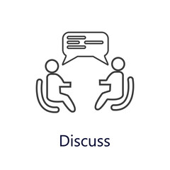 Discuss icon. Vector illustration. Business line icon