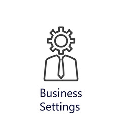 Business settings icon. Vector illustration. Business icon