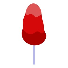 Red cotton candy icon. Isometric of red cotton candy vector icon for web design isolated on white background