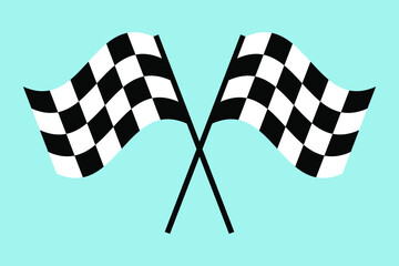 racing flag with checkered flag vector