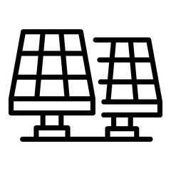 Solar panels icon. Outline solar panels vector icon for web design isolated on white background