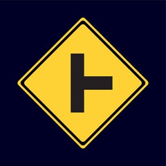 side road right road sign