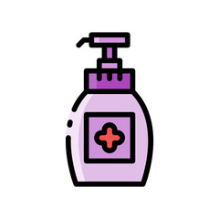 hand sanitizer fill outline icon