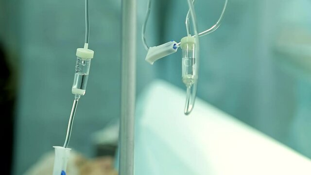 Drops in a dropper in the operating room