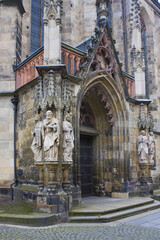 Fragment of St. Thomas Church (or Thomaskirche) in Leipzig, Germany