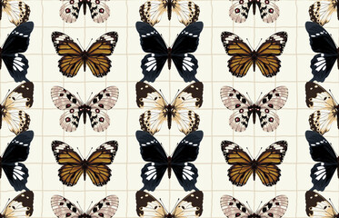 Beautiful and dainty butterflies seamless pattern.