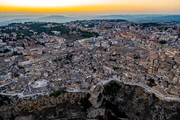 Matera in Italien aus der Luft