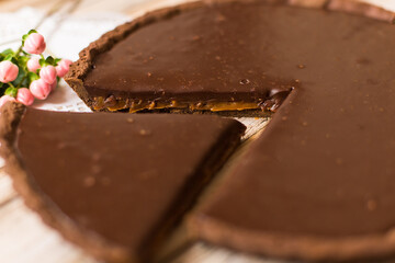 Chocolate cake delicious sugar dessert, food concept