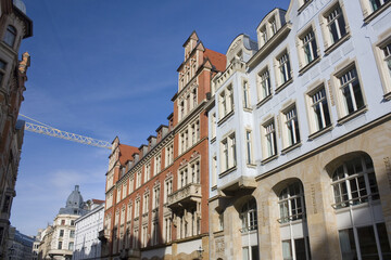 Fototapeta na wymiar Beautiful buildings in Old Town in Leipzig, Germany