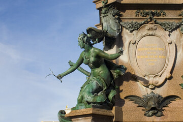 Fragment of Mendebrunnen fountain in Leipzi, Germany