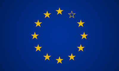 The flag of the European Union without a single star. EU flag without UK. The United Kingdom of Great Britain and Northern Ireland country withdrew from Europe. Recent events in the world