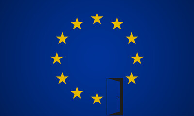Brexit. The flag of the European Union without a single star. EU flag without UK. The United Kingdom of Great Britain and Northern Ireland country withdrew from Europe. Recent events in the world