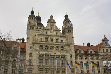 Fototapeta na wymiar New Town Hall (or Neues Rathaus) in Leipzig, Germany