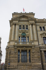 Fototapeta na wymiar Fragment of New Town Hall (or Neues Rathaus) in Leipzig, Germany