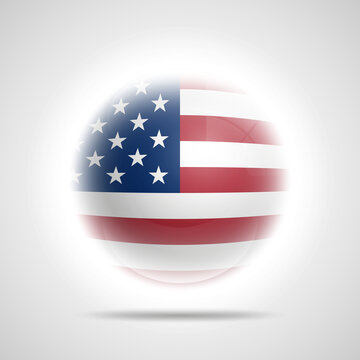 Creative sphere USA flag icon for Independence Day or Veterans Day