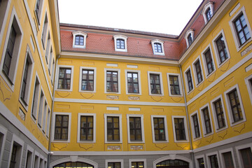 Courtyard of Bach Museum in Leipzig
