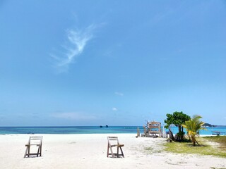Empty chairs in Belitong Indonesia