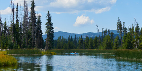 Panoramic view of the Hosmer Lake in Central Oregon.