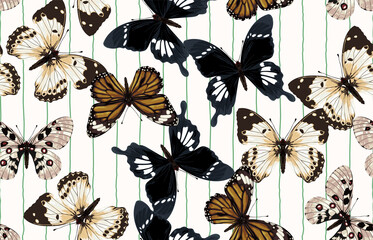 Beautiful and dainty butterflies seamless pattern.