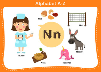 Alphabet Letter N vector illustration
