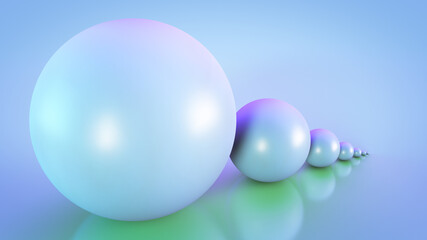 Abstract background. Perspective of the spheres.