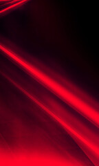 Fototapeta premium Abstract dark background, red neon light. Rays and lines in symmetrical reflection. Light tunnel, movement at speed, neon lights.