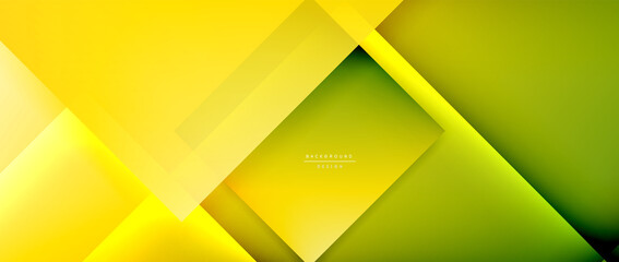 Square shapes composition, fluid gradient geometric abstract background. 3D shadow effects, modern design template