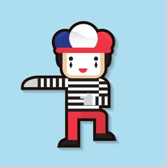 clown with french flag cap