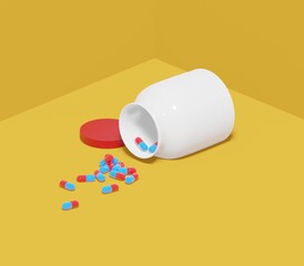 pill bottle and pills