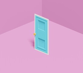 Door with pink wall