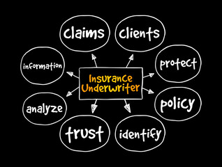 Insurance Underwriter mind map, concept for presentations and reports