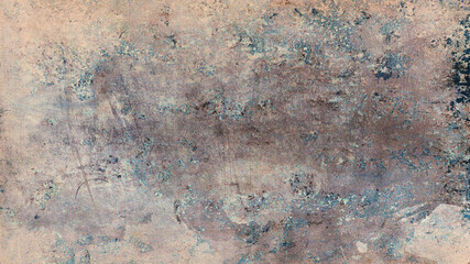 Colorful background in blue green orange yellow gold and red with mottled grunge texture in abstract background illustration design in impressionistic style painting, vibrant bold and bright colors