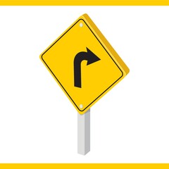 right turn road sign