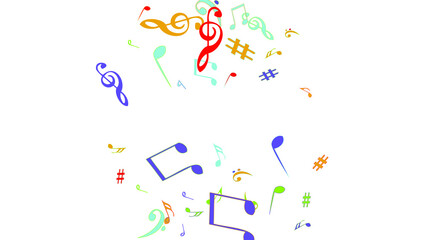 Musical Signs. Modern Background with Notes. Vector Element for Musical Poster, Banner, Advertising, Card. Minimalistic Simple Background.
