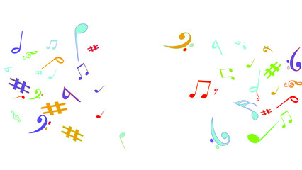 Musical Signs. Modern Background with Notes. Vector Element for Musical Poster, Banner, Advertising, Card. Minimalistic Simple Background.
