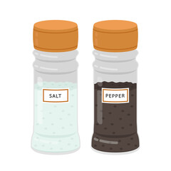 Salt and pepper bottle. Bottle Grinders. Salt and pepper bottle on white background.