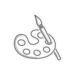 art palette with brush