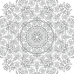 Mandala / Adult Coloring Book Antistress / Zentangle / Tattoo / T-shirt Pattern / Postcard