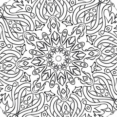 Mandala / Adult Coloring Book Antistress / Zentangle / Tattoo / T-shirt Pattern / Postcard