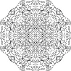 Mandala / Adult Coloring Book Antistress / Zentangle / Tattoo / T-shirt Pattern / Postcard