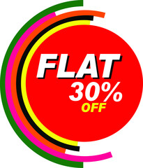 Red Vector Banner flat 30% off