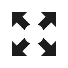 Obraz premium Full-screen arrow icon. Simple vector illustration on a white background