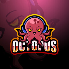 Octopus mascot esport logo design